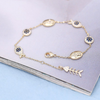 Simple Fashion Contrast Color Zircon Decor Gold Plated Brass Chain