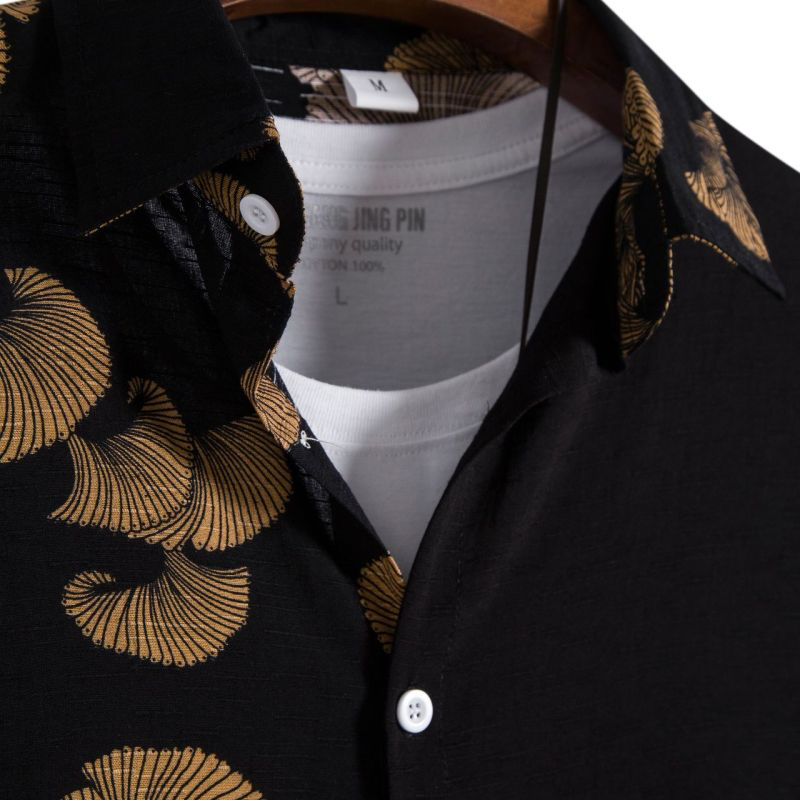 Men Fashion Print Short Sleeve Shirt