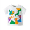 Kids Boys Cute Cartoon Dinosaur Round Neck Short Sleeve T-Shirt