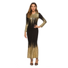 Fashion Sequins Round Collar Long-Sleeve Slim Maxi Dress