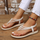 Plus Size Women Fashion Metal Braided Flip Sandals