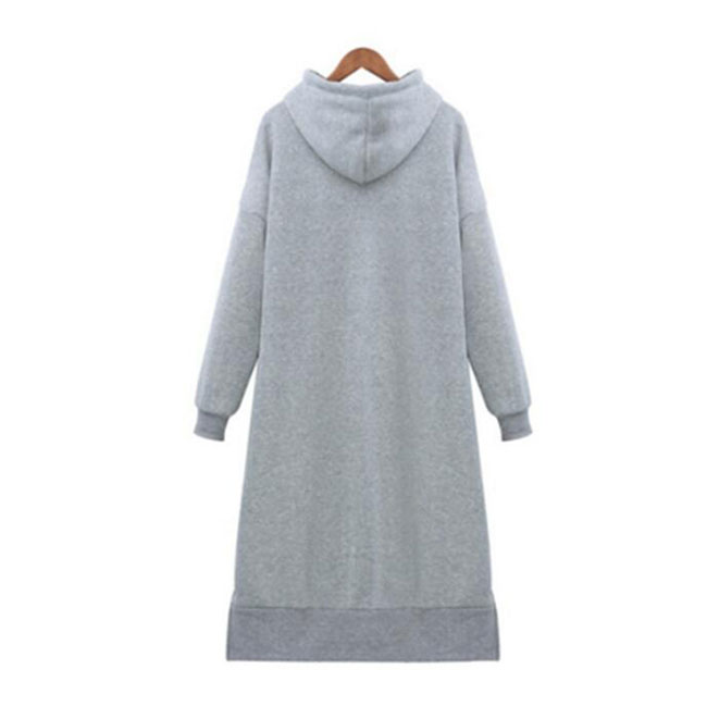 Women Long Sleeve Hooded Sweatshirt-Style Casual Dress