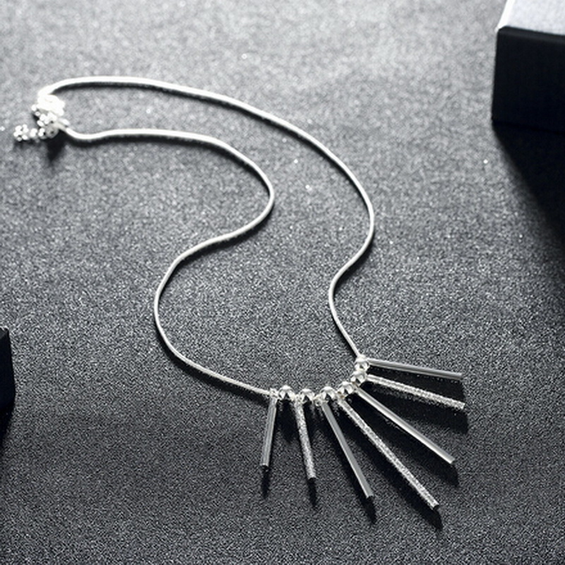 Fashion Lady High Quality 925 Silver Plated Tassel Pendant Necklace