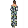 Women Fashion Leaf Printed Off-The-Shoulder Maternity Dress