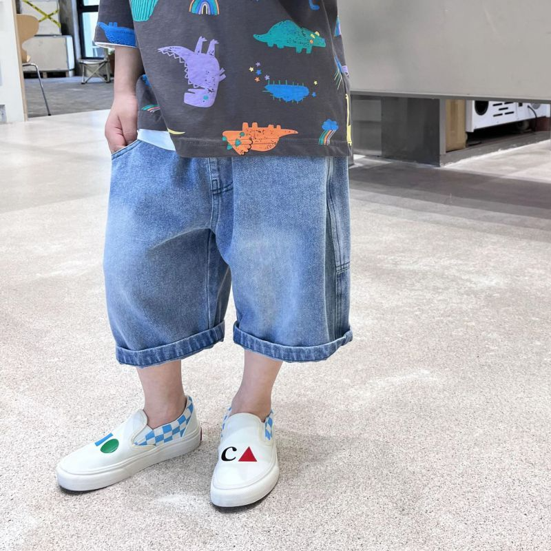 Kids Boys Casual Solid Color Denim Shorts