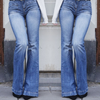 Women Denim High Waist Fashion Casual Flared Jeans