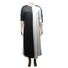 Black White Color Blocking Short-Sleeved Plus Size Fashion Pullover Loose Dress