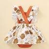 Toddlers Newborn Baby Fashion Girls Ruffle Sleeve Flower Print Bodysuit