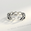 Fashion Hollow Hearts Design Luxury 925 Silver Adjustable Ring