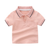 Kids Boys Basic Lapel Short Sleeve Stripe Color Blocking Casual T-Shirt