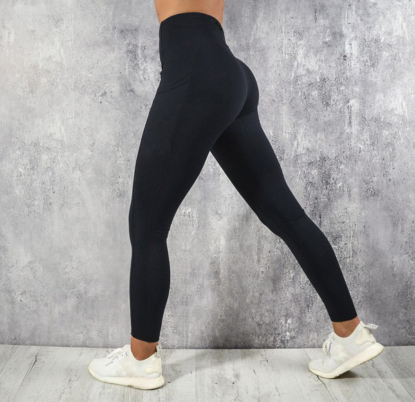 Women Solid Color Running Fitness Pocket Sports Yoga Pants