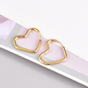 Women Fashion Simple Solid Heart Earrings