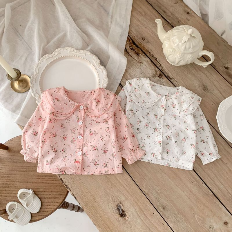 Toddlers Newborn Baby Fashion Girls Long Sleeve Flower Print Blouse