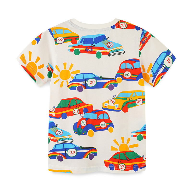 Children Kids Baby Fashion Boys Short Sleeve Cartoon Car Print T-Shirt