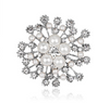 Women Fashion Pearl Snowflake Floral Rhinestone Brooch