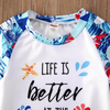 Children Kids Baby Fashion Boys Letter Print Short-Sleeved And Shorts Swimsuit 2pcs Set