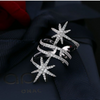 Fashion Shiny Zircon Star Pattern Exaggerated Multilayer Brass Ring