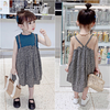 Children Kids Toddlers Girls Sleeveless Stitching Print Dress