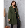 Women Fashion Casual Solid Color Mid-Length Lapel Trench Coat