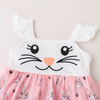 Toddlers Newborn Baby Fashion Girls Ruffle Sleeve Patchwork Rabbit Bodysuit