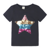 Kids Casual Star Sequined Round Neck Short-Sleeved T-Shirt