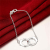 Female Engagement Luxury Unique Handcuffs Silver Plated Copper Bracelet