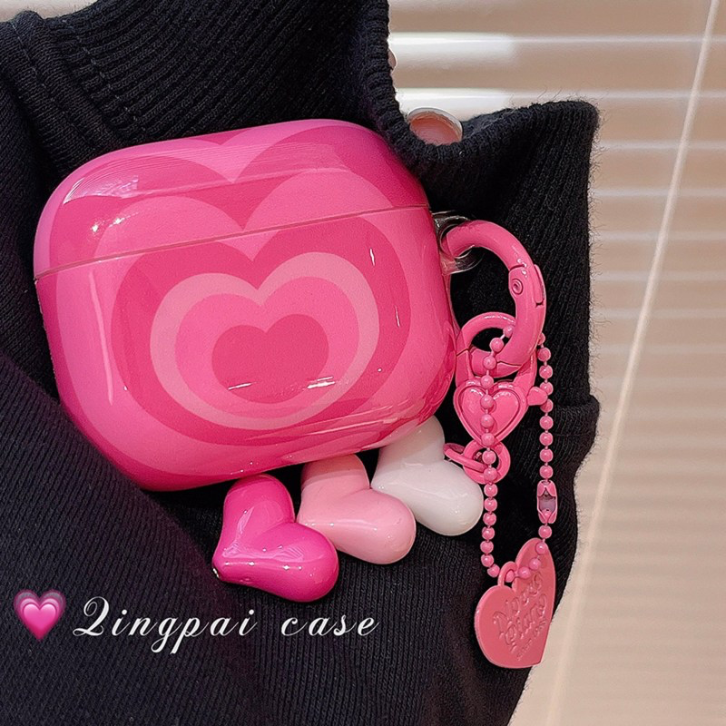 Women Fashion Sweet Pink Heart Airpods Case ( 2 sets )