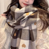 Women Fashion Love Plaid Cashmere Scarf