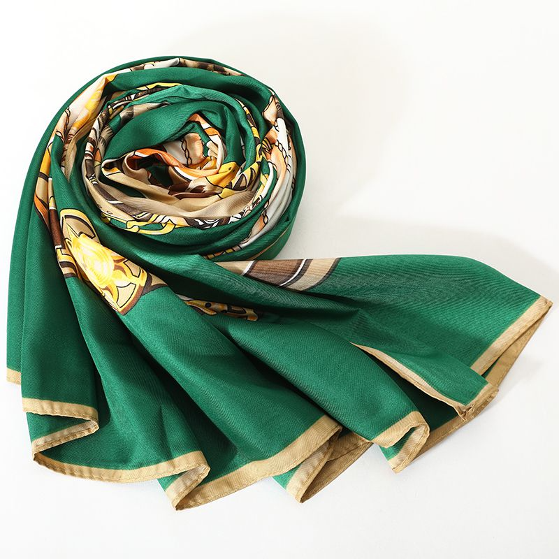 Twill Chain Print Women Shawl Square Scarves