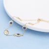 Simple Fashion Contrast Color Zircon Decor Gold Plated Brass Chain