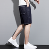 Men Casual Simple Large Pocket Decorated Mid Waist Tie Straight Loose Denim Shorts