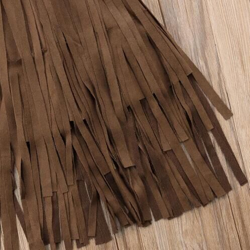 Kids Toddler Girls Fashion Solid Fringe Skirt