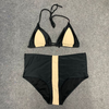 Women Color Blocking Plus Size High-Waisted Two-Piece Swimwear