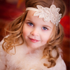 Baby Girls Lace Crystal Leaves Pattern Birthday Party Headbands