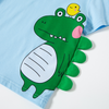 Kids Boys Cute Cartoon Animal Pattern Round Neck Short Sleeve T-Shirt