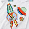 Children Kids Baby Fashion Boys Short Sleeve Cartoon Rocket Ship Print T-Shirt