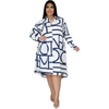 Women Plus Size Fashion Digital Printing Dress