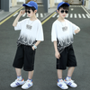 Kids Toddler Boy Fashion Gradient English Letter Short Sleeve Top