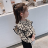 Kids Girls Sweet Floral All Over Print Lapel Long Sleeve Ruffled Blouse