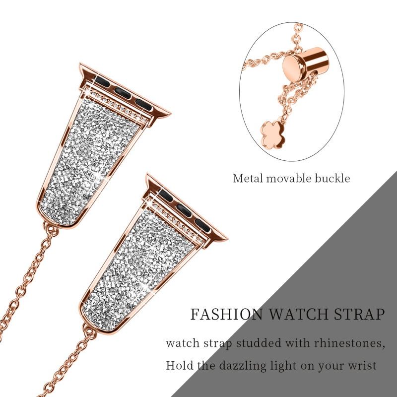 Fashion Diamond Adjusting Chain Apple Watch Band