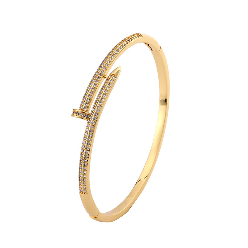 Women'S Fashion Micro Paved Zircon Nail Bracelet