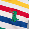 Children Kids Baby Fashion Boys Short Sleeve Rainbow Strip Dinosaur T-Shirt And Shorts 2pcs Set