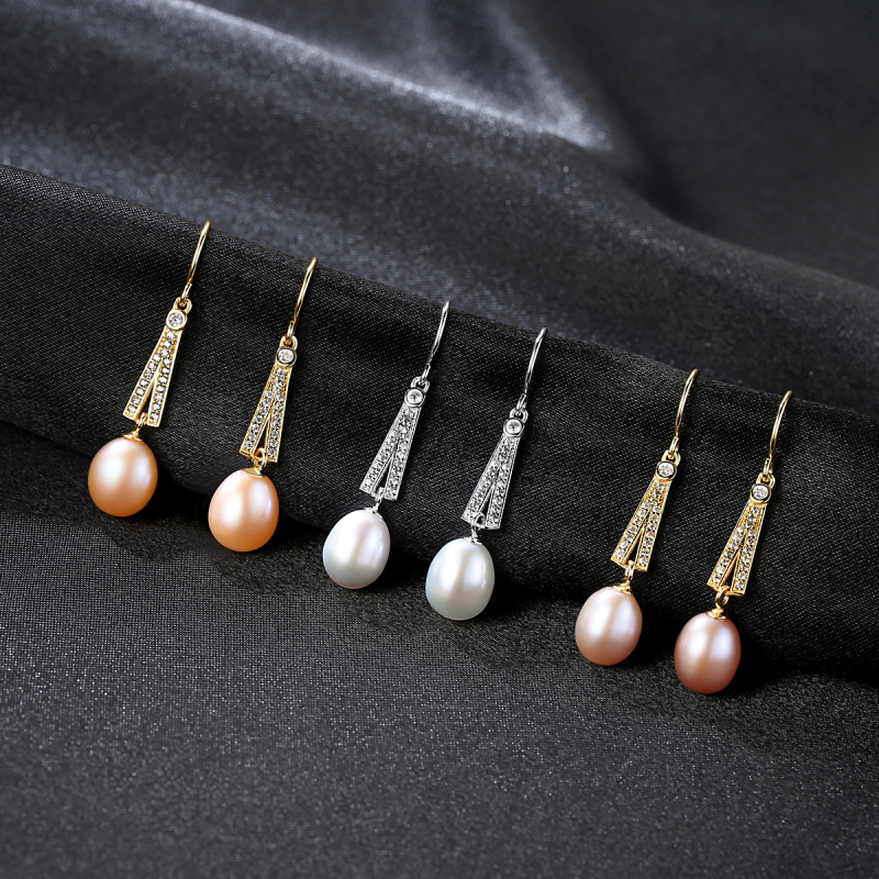 Romantic Natural Pearl Jewelry Women Luxury Sterling Silver Earrings