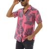 Men Casual Loose Maple Leaf Print Short-Sleeved Shirt