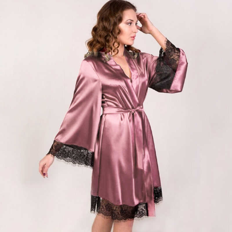 Women Sexy Solid Color Flare Sleeve Nightdress