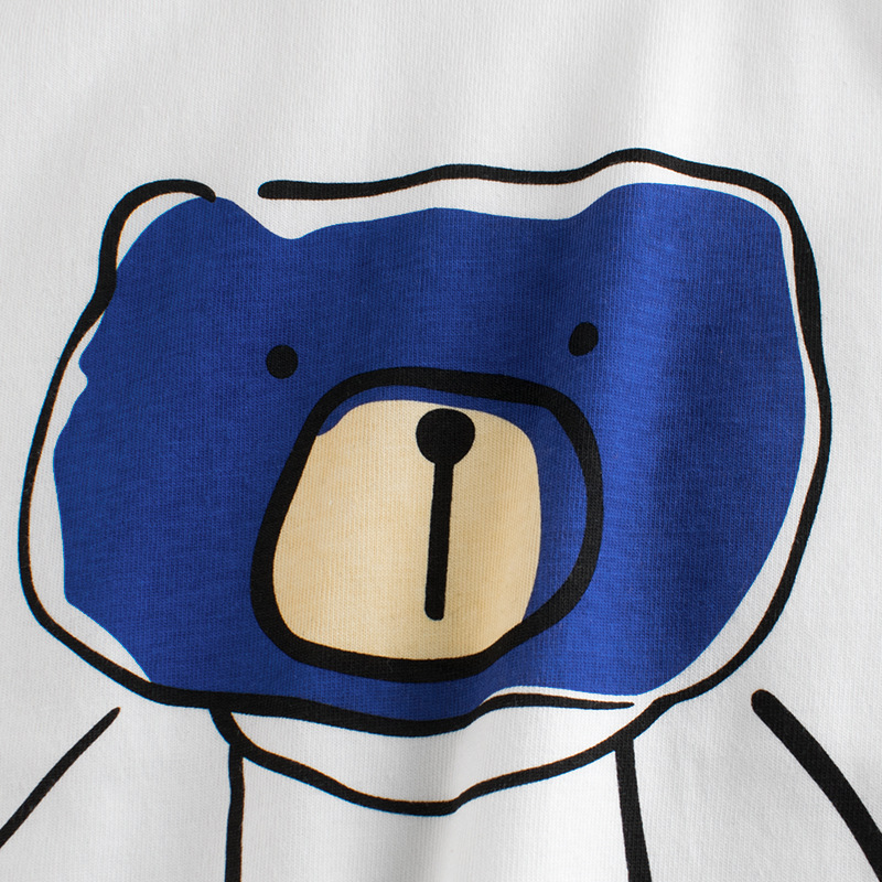 Kids Boys Casual Cartoon Bear Pattern Round Neck Short Sleeve T-Shirt