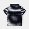 Children Kids Toddlers Fashion Boys Stripe Print Short Sleeve Polo Shirt