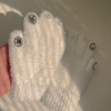 Women Fashion Glitter Diamond And Fleece Warm Gloves