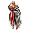 Women Plus Size Fashion Stripe Print Dress