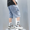 Kids Boys Casual Solid Color Pocket Elastic Wasit Denim Shorts